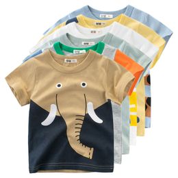 Clothing Sets 2023 Summer Cartoon Elephant T Shirt Boys Girls Animals Short Sleeve O Neck T Shirts Kids Clothes Toddler Cotton Tops 230630