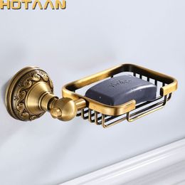 Soap Dishes Solid Aluminium Wall Mounted Antique Brass Colour Bathroom Soap Basket Bath Soap Dish Holders Bathroom Products YT13990 230629