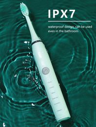 Toothbrush Sonic electric toothbrush 5 gears USB charging fully automatic men and women adult couple soft brush head IPX7 waterproof 230629