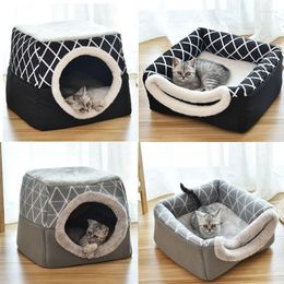 Cat Beds Bed Cave Kennel Little Mat Basket Dmall Dog House Deep Sleep Comfort In Winter Keep Warm Soft Pet Pad Supplies 2 Sizes