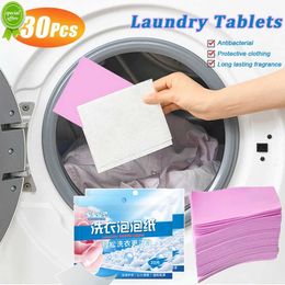 New 30Pcs Laundry Tablets Strong Decontamination Laundry Detergent Sheet Underwear Clothes Cleaning Detergent Laundry Bubble Paper