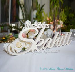 Decorative Objects Figurines Mr and Mrs Last Name Table Sign Personalised Wedding Sign Mr and Mrs sign wedding decoration 230629