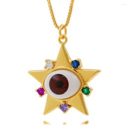 Pendant Necklaces 2023 Fashion All-match Selling Men's And Women's Necklace Hip-hop Rock Style Pentagram Eye