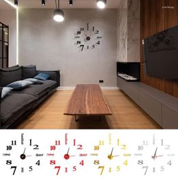 Wall Clocks Frameless Clock Sticker 3D Digital Fashion And Creative For Living Room Home Decor Store Large