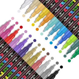 Markers Acrylic Paint Pens Marker Pen for DIY Craft Projects Waterproof Paint Art Marker for Rock Painting Mug Wood Metal-0.7mm Fine Tip 230629