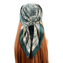 Sarongs 2023 Fashion Imitated Silk Scarf Ladies Outdoor Print Luxury Neck Hair Decorate Headband Small Kerchief Soft Wrap 230629