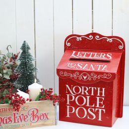 Bags Outdoor Garden Metal Mailbox Christmas Mailbox Leaving Message Post Box Wall Mounted Post Farmhouse Design North Pole Post