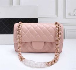 Top Designe custom luxury brand handbag channel Women's bag 2021 leather gold chain crossbody 2.55cm black and white pink cattle clip sheepskin shoulderHGH