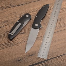 1Pcs G8579 Flipper Folding Knife 5Cr15Mov Stone Wash 4.5mm Blade G10 with Steel Sheet Handle Ball Bearing Fast Open Folder Knives