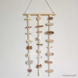Other Home Decor Wooden Hair Clip Holder Hairpin Storage Nordic Hair Clip Baby Girl Band Hanging Pendant Hanging R230630