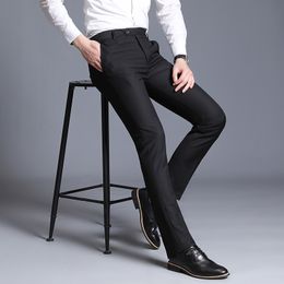 Men's Pants Men Suit Summer Dress Straight Business Office Trousers Mens Formal Classic Male Black 230630