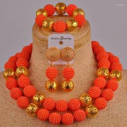 Necklace Earrings Set & Royal Blue Imitation Pearl Bracelets Women Girls Nigerian Bride Jewelry African XX-58Earrings