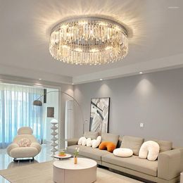 Ceiling Lights Modern Luxury Crystal Lamps Circular Round Chrome Colour Nordic LED Kitchen For Bedroom Living Room Decor Fixture