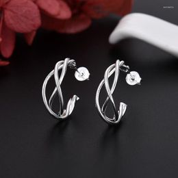 Dangle Earrings Wholesale 925 Sterling Silver Spiral Stud For Women Fashion Party Wedding Designer Jewellery Christmas Gift