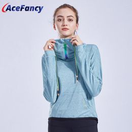 Active Shirts Women Yoga Top Athletic Long Sleeve Gym Wear Sports Crop Hoodies Fitness 17-14 For Tops