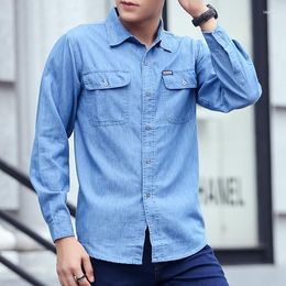 Men's Casual Shirts Men's 2023 Arrival Denim Shirt Cotton Men Long Sleeve Men's Jeans For Male Dress Camisa Masculina Clothes