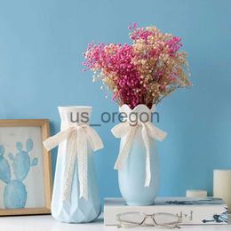Vases Gradually Changing Blue And White Ceramic Vase Water Raising Nordic Modern Creative Living Room Flower Arrangement Dry Flower x0630