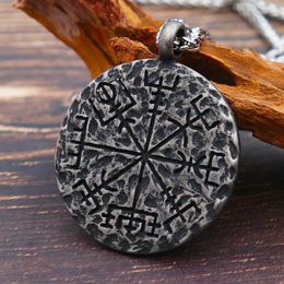 Pendant Necklaces Vintage Viking Helm Of Awe Necklace Stainless Steel Nordic Pirate Compass Men Amulet Jewellery Gift