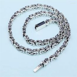 Chains S925 Sterling Silver Retro Distressed Peace Pattern Collar Chain Male Hip Hop Personality Ethnic Style Sifang Wholesale