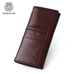 SCHLATUM Women Leather Wallet Long Multifunction Business Card Holder Purse Brand Fashion Female Purse