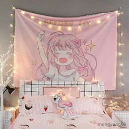 Other Home Decor Home Decor Hanging Tapestry Anime Pink Girl Tapestry Bedroom Background Decor Cute Fashion Lady Tapestries R230630