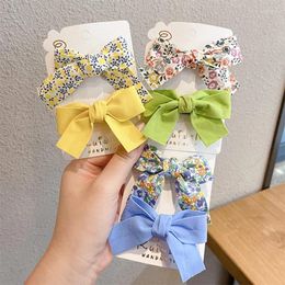 Hair Accessories 2pcs/set Children Clips Girls Sweet And Cute Bow Cartoon Duckbill Clip Does Not Hurt Hairpin Gift