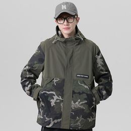 Men's Jackets Jacket Windproof Hooded Camouflage Casual Workwear Loose Windbreaker Men Spring Autumn Outdoor Outwear Hombres