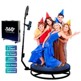 Led Stage Lighting Colourful 360 Photo Booth Glass Platform 360 Degree Rotating Picture Selfie Magic Automatic Video Booth for Party Events