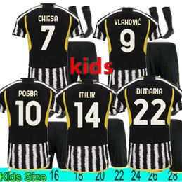 2023 football kits socks Tracksuits POGBA DI MARIA BONUCCI VLAHOVIC McKENNIE Soccer Sets PELLEGRINI CHIESA ARTHUR CUADRADO Kids footbal kit