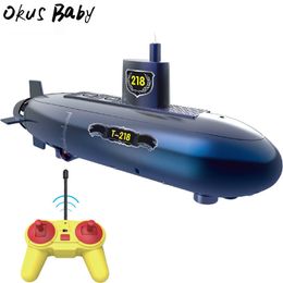 Electric/RC Boats RC Mini Submarine 6 Channels Remote Control Under Water Ship RC Boat Model Kids Educational Stem Toy Gift For Children 230629