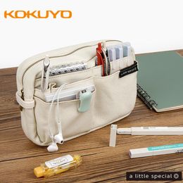 Bags Japanese Kokuyo A Little Special Pencil Case for Largecapacity Students Simple Multifunctional Convenient Storage Bag Compact