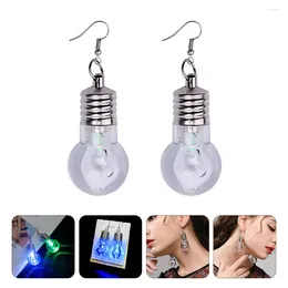 Dangle Earrings 2 Pairs Post For Women Glowing Light Bulb Shape Ear Drop Earring Lamp Party Accessoriesfor Holiday Costume