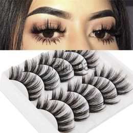 False Eyelashes 5 Pairs 3D Faux Mink False Eyelashes Thick Fluffy Lash Extension Natural Volume Wispy Eyelashes Eye Makeup Accessories x0630