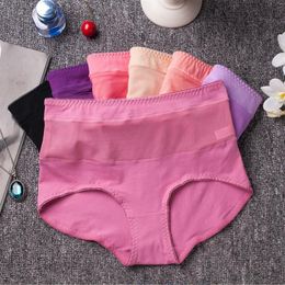 6pcs lot Sexy Women's Transparent Lace Panties Cotton High Waist Underpants Seamless Briefs Plus Size Panty Women Underwear287g