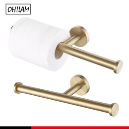 Toilet Paper Holders Bath Double Roll Toilet Paper Holder Wall Mount Dual Tissue Hook SUS304 Stainless Steel 2Roll Tissue Paper Dispenser Toilet Rack 230629