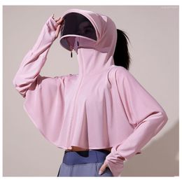 Women's Jackets Sunscreen Clothing For Women Summer 2023 Ice Silk UV Resistant Jacket Face Blocking Breathable Cycling Scarf Hat Shawl