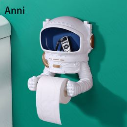 Toilet Paper Holders Creative Astronaut Toilet Paper Holder Nordic Modern Cartoon Spaceman Resin Tissue Boxes Stand Bathroom Sundries Storage Rack 230629