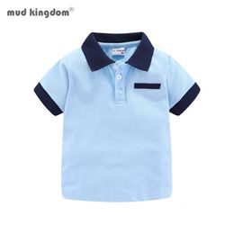 Polos Mudkingdom Fashion Boys Polo Shirts Solid Cotton Car Lapel Short Sleeve Little Boy Clothes Casual Toddler Summer Tops Kids Wear 230628