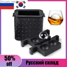 Ice Cream Tools Ice Cream Tools Whiskey Ball Maker Clear Silicone Cube Tray Sphere Crystal 235 Inch Transparent Round Box Mould 230412 Z230630
