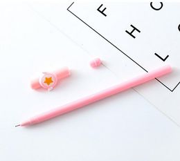 Pens 48pcs/lot Cute girl star wing gel pen cartoon student writing unisex water ink pen office school pen test writing pen