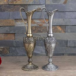 Vases Flower Vase Home Decor Creative European Retro Tabletop Vase Dining Table Metal Craft Home Decoration Vase x0630