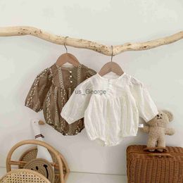 Clothing Sets 7749 Newborn Baby Clothes Sweet Girl Bodysuit Korean Long Sleeve Baby Girl's One Piece Clothes Embroidery Onesies J230630