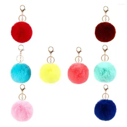 Keychains 8 PCS Fur Ball Keychain Basket Fillers Decorative Backpack Hanging Pendant Bag Plush Fabrics Adorable Student Handbag Charms