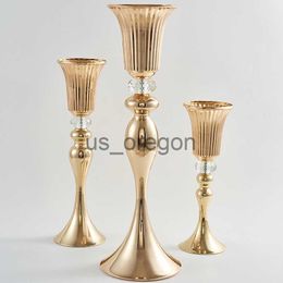 Vases 1Pcs crystal Artificial Flower Vase Road Leading Wedding Centre Home Decoration x0630