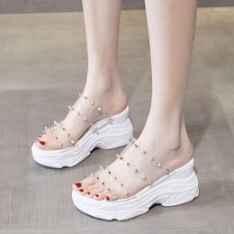 Slippers Designer Summer Shoes Woman Sandals Wedge Sandalias 2023 Transparent Platform White Beach Sandal Lady Flip Flops Slides