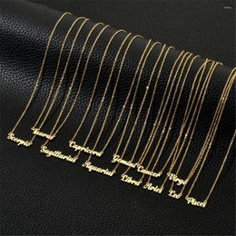 Pendant Necklaces 12 Zodiac Constellations Letter Necklace For Woman Gold Colour Stainless Steel Neck Choker Fashion Jewellery 2023