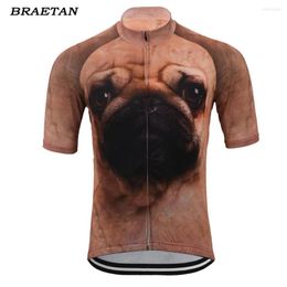 Racing Jackets Pug Dog Cycling Jersey Men Short Sleeve Bike Clothing Funny Wear Bicycle Clothes ALUMINIO Mallot Ciclismo Hombre