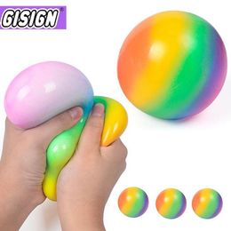 Decompression Toy Colorful Vent Ball Press Decompression Toy Relieve Anti Stress Balls Hand Squeeze Fidget Toy Pack For Child Kids Antistress 230629