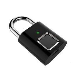 Door Locks Smart Padlock Door Lock 0.1 Second Unlock Portable Antitheft Fingerprint Lock L34 USB Rechargeable Fingerprint Lock Drawer Lock 230629