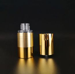 15ml 30ml 50ml 80ml 100ml Top Airless plastic pump bottle hot stamp gold cream container essential oil sub-bottle